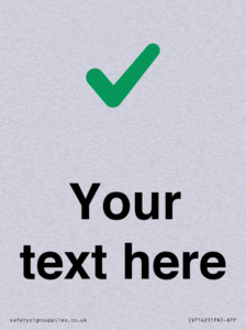 Custom plain background, green tick sign